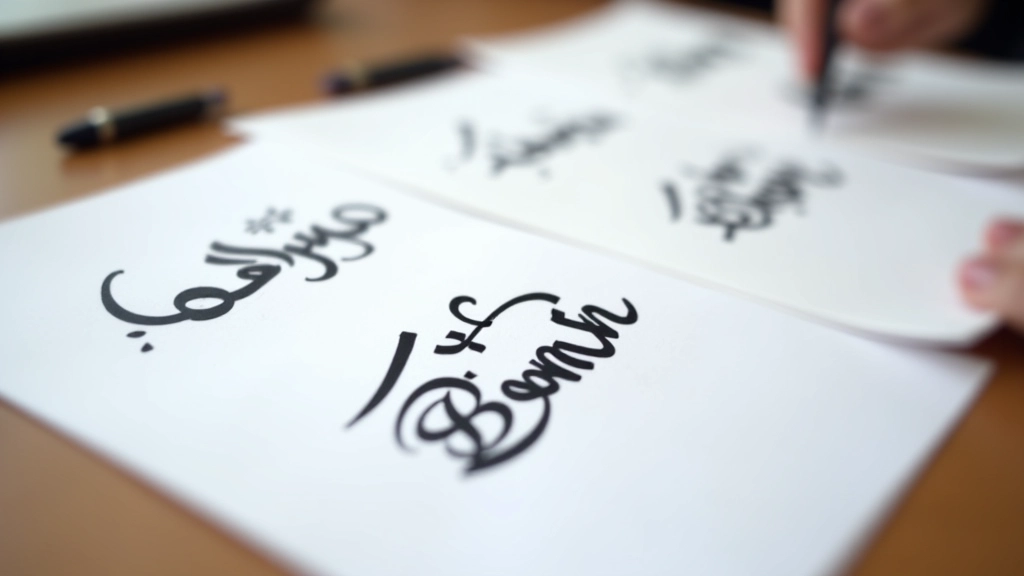 Hat yazı stillerinin örnekleri, farklı kaligrafi teknikleri bir pafta üzerinde gösteriliyor